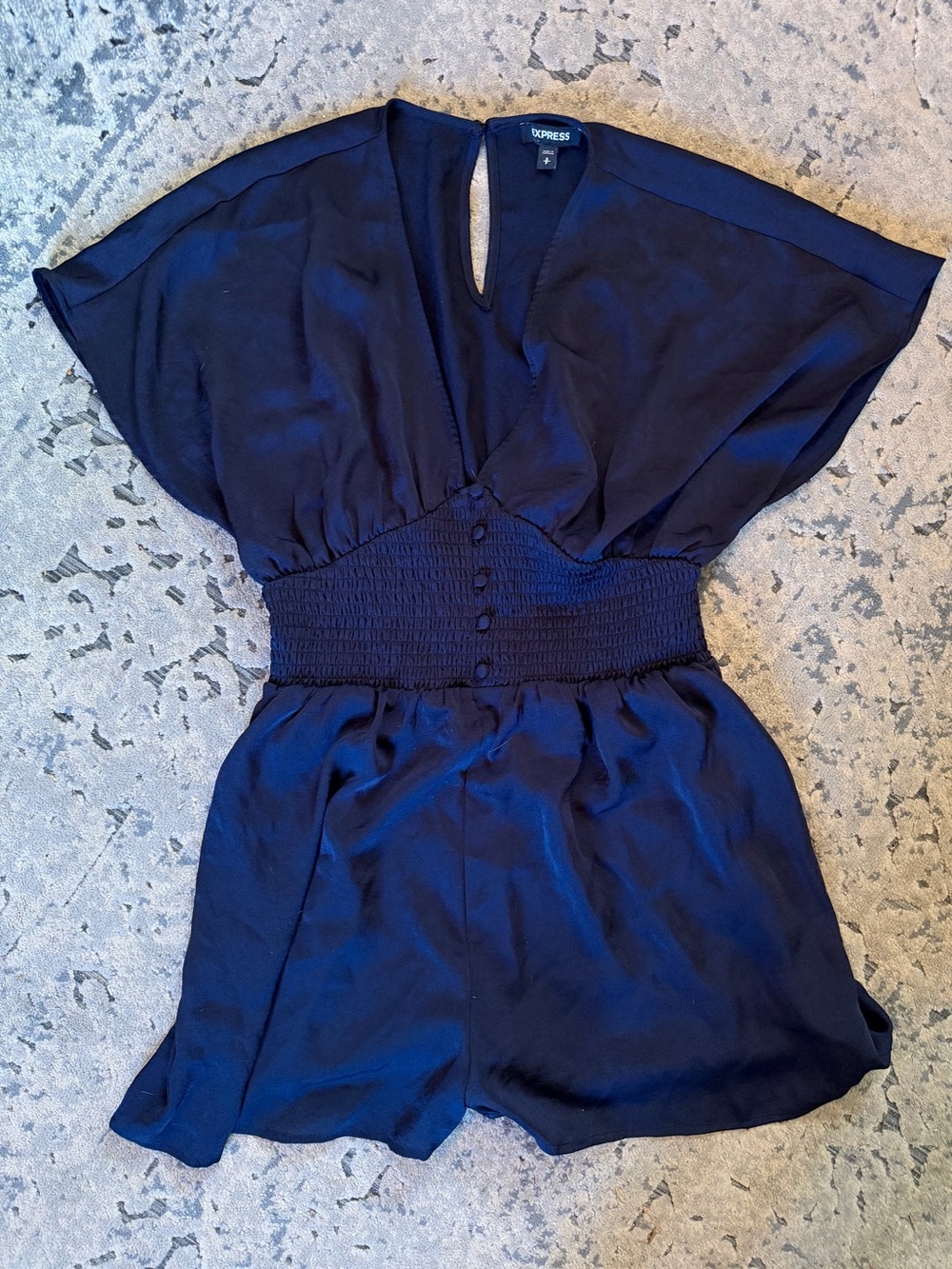 Express Navy Blue V-Neck Romper